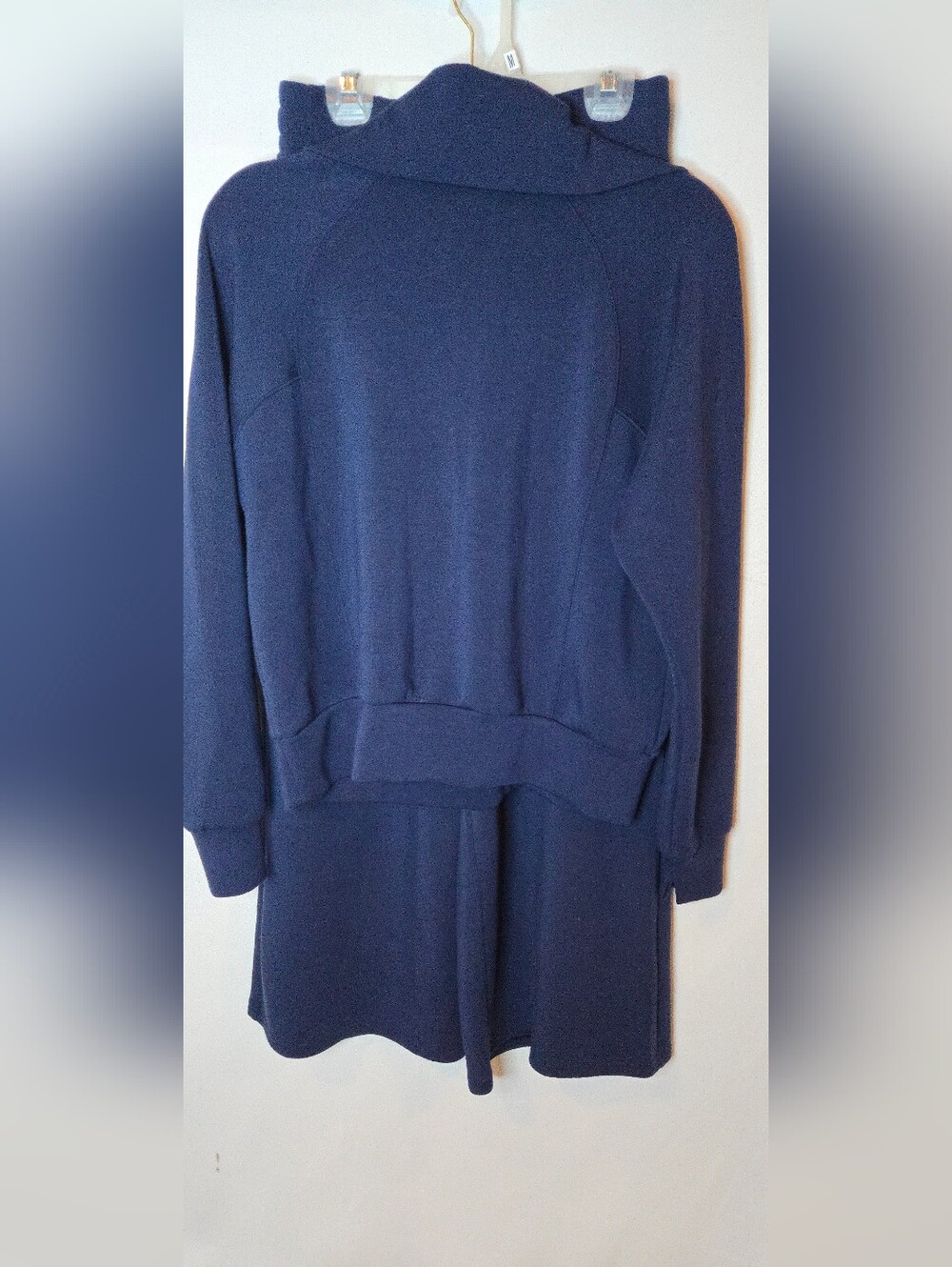 Spanx *SET* AirEssentials Timeless Navy Wide-Leg Pant Half Zip Sweatshirt S - Picture 7 of 9